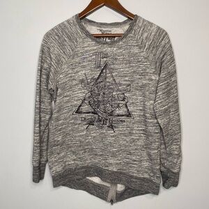 Harry Potter Deathly Hallows Crewneck Gray Sweater Women’s XS